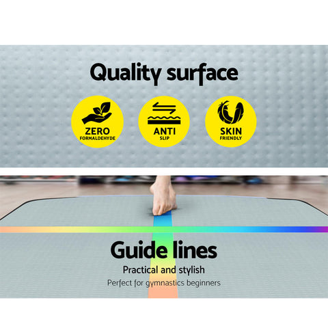 Everfit 4M Air Track Gymnastics Tumbling Exercise Mat Inflatable Mats 20CM Thick + Pump
