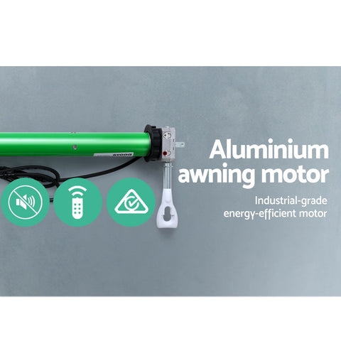 Instahut Retractable Folding Arm Awning Motorised Outdoor Sunshade 4.5X3M Grey