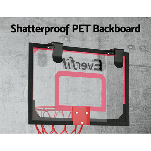 Everfit Mini Basketball Hoop Door Wall Mounted Kids Sports Backboard Indoor Red