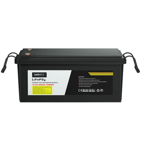 Giantz Lithium Iron Battery 200AH 12.8V LiFePO4 Deep Cycle Battery 4WD Camping