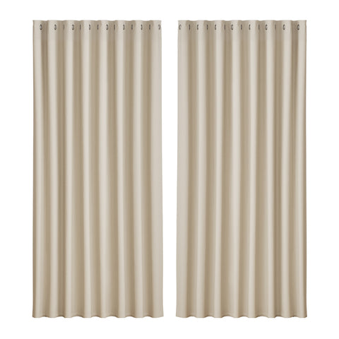 Artiss 2X Blockout Curtains Blackout Window Curtain Eyelet 300x230cm Beige