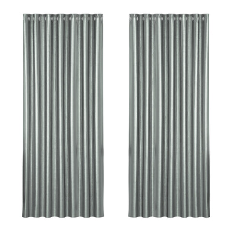 Artiss 2X Blockout Curtains Blackout Window Curtain Eyelet 240x230cm Grey