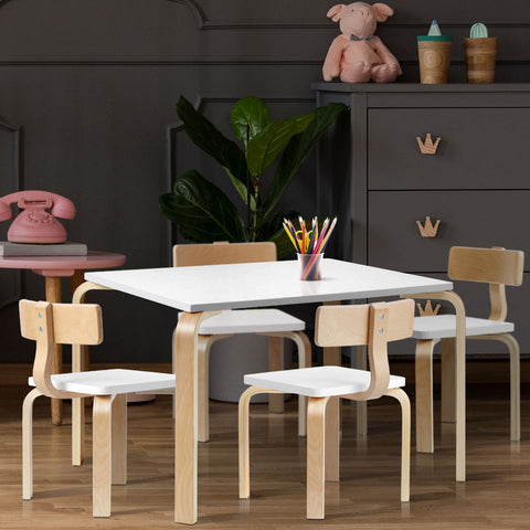 Keezi Nordic Kids Table Chair Set Desk 5PC Activity Dining Study Children Modern