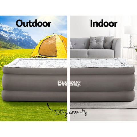 Bestway Air Mattress Bed Single Size Inflatable Flocked Camping Beds 56CM