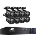 UL-TECH 8CH 5 IN 1 DVR CCTV Security System Video Recorder /w 8 Cameras 1080P HDMI Black