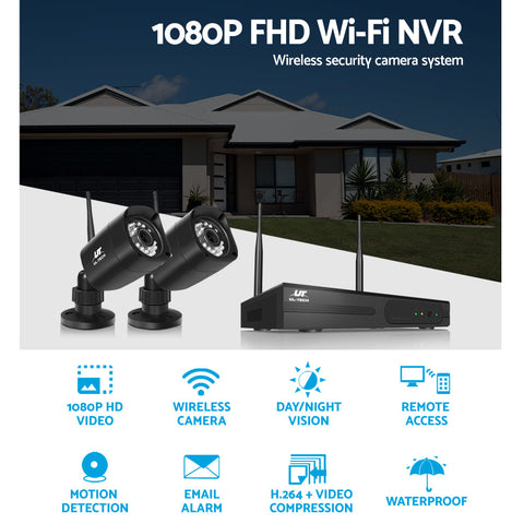 UL-TECH 1080P 8CH NVR Wireless 8 Security Cameras Set