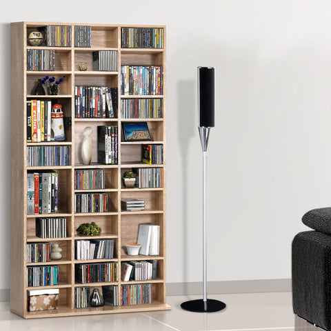 DVD/CD & Book Storage Shelf Media Rack Stand Unit Oak