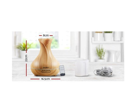 Devanti 400ml 4 in 1 Aroma Diffuser remote control - Light Wood