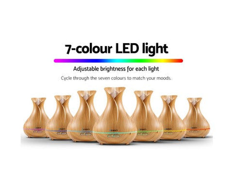 Devanti 400ml 4 in 1 Aroma Diffuser remote control - Light Wood