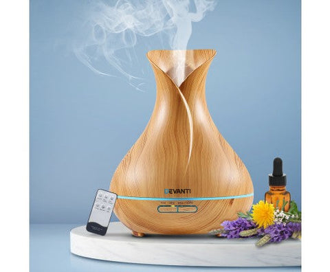 Devanti 400ml 4 in 1 Aroma Diffuser remote control - Light Wood