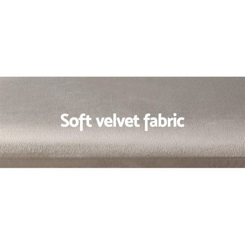 Artiss Dressing Stool Makeup Chair Bedroom Living Room Vanity Velvet Fabric Grey