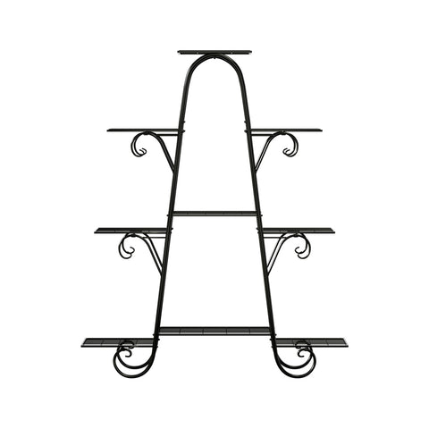 Artiss Plant Stand Outdoor Indoor Metal Flower Pots Rack Corner Shelf Black