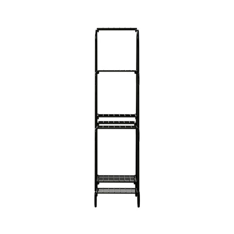 Artiss Plant Stand Outdoor Indoor Metal Flower Pots Rack Corner Shelf Black
