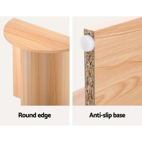 Artiss Coffee Table Side End Semi-circle Tables Bedside Sofa Wooden Table