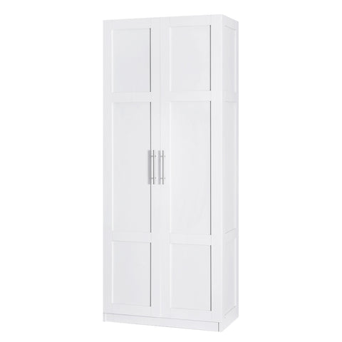 Artiss 2 Door Wardrobe Bedroom Cupboard Closet Storage Cabinet Organiser White