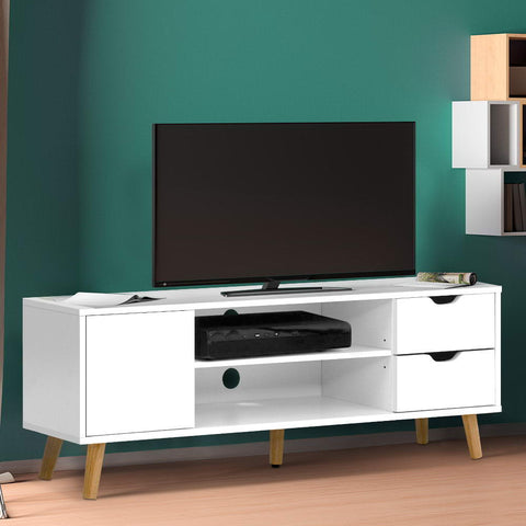 Artiss TV Cabinet Entertainment Unit Stand Wooden Scandinavian 120cm White