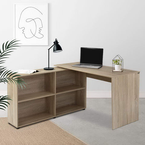 Office Computer Desk Corner Study Table Workstation Bookcase Storage