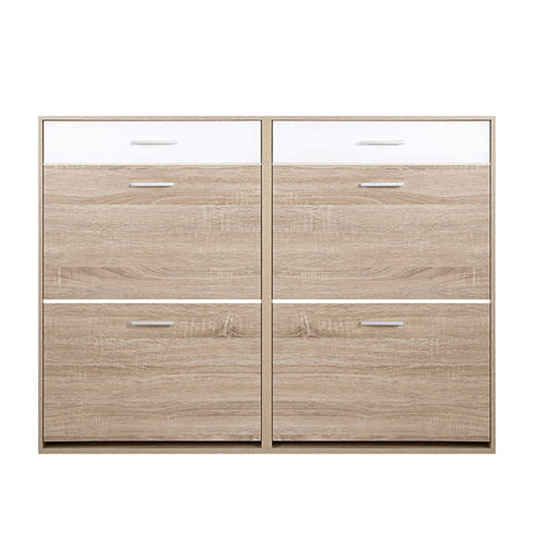 Artiss 2 Tier Shoe Cabinet - Wood