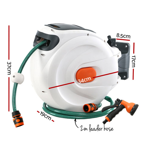 Greenfingers Retractable Hose Reel 20M Garden Water Spray Gun Auto Rewind