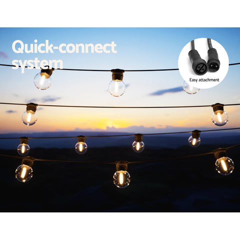 Jingle Jollys 41m Solar Festoon Lights LED String Light Outdoor Christmas