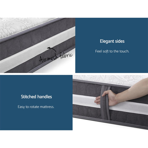 Giselle King Single Mattress Bed Size 7 Zone Pocket Spring Medium Firm Foam 30cm