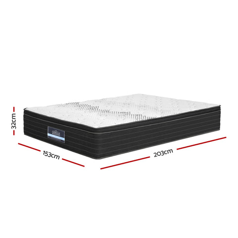 Giselle Bedding Mattress Extra Firm Queen Pocket Spring Foam Super Firm 32cm