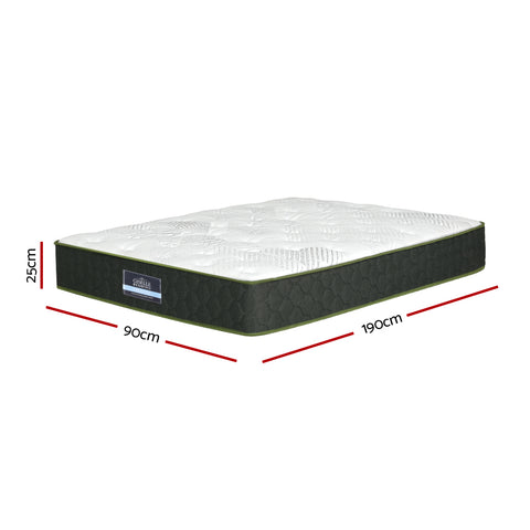 Giselle Bedding Mattress Green Tea Foam Pocket Spring 5-zone Medium Firm Single