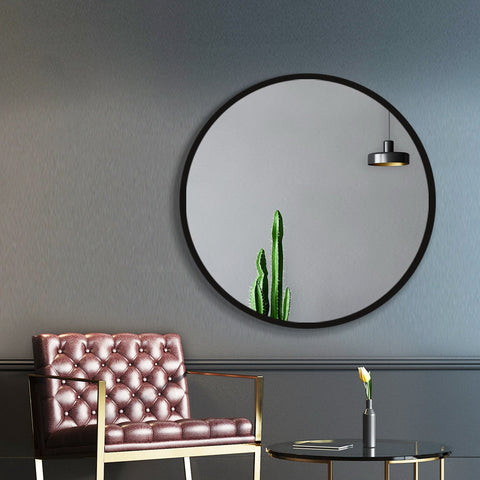 Embellir Round Wall Mirror 70cm Makeup Bathroom Mirror Frameless