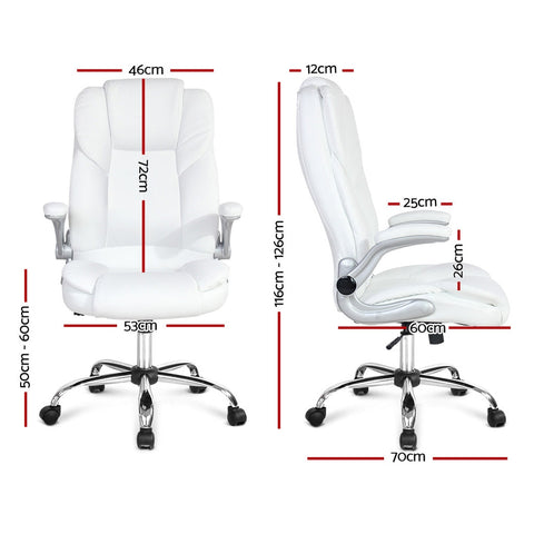 PU Leather Executive Office Desk Chair - White