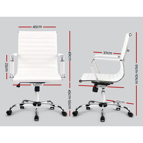 Eamon Gaming Office Chair Computer Desk Chairs Home Work Study White Mid Back