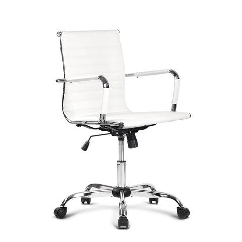 Eamon Gaming Office Chair Computer Desk Chairs Home Work Study White Mid Back