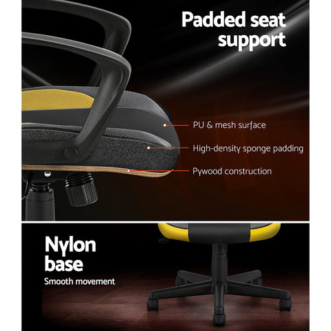 Artiss Gaming Office Chair Computer Executive Racing Chairs High Back Yellow
