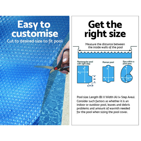 Aquabuddy Pool Cover Roller Solar Blanket 400Micron Wheel Swimming Bubble 9.5x5M