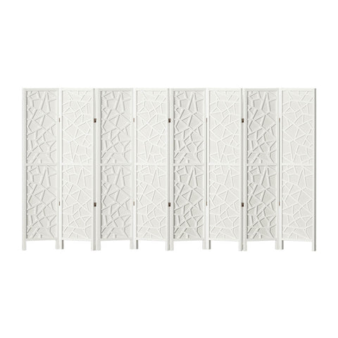 Artiss Clover Room Divider Screen Privacy Wood Dividers Stand 8 Panel White