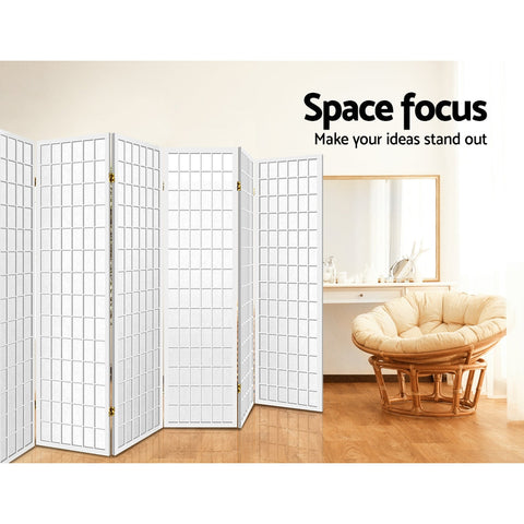 8 Panel Room Divider Privacy Screen Dividers Stand Oriental Vintage White