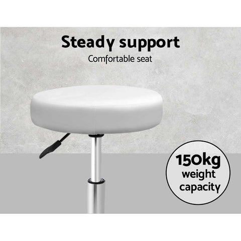 Artiss 2X Salon Stool Swivel Round Barber Hair Bar Stools Hydraulic Lift White