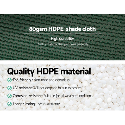 Instahut 3.66x20m 30% UV Shade Cloth Shadecloth Sail Garden Mesh Roll Outdoor Green