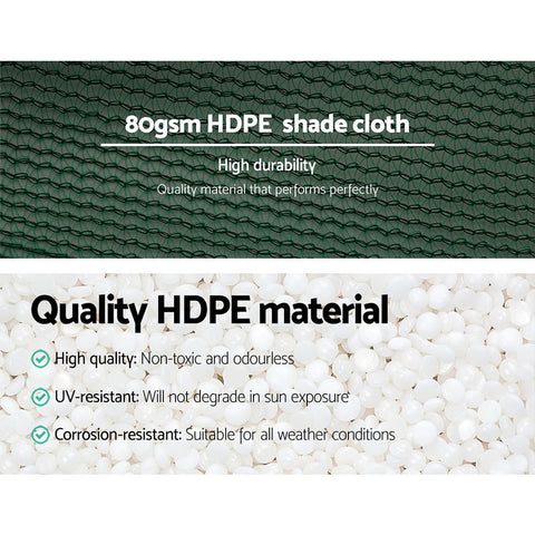 Instahut 3.66x30m 30% UV Shade Cloth Shadecloth Sail Garden Mesh Roll Outdoor Green