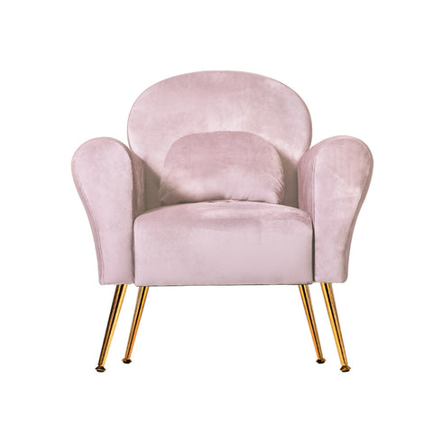 Artiss Armchair Lounge Chair Accent Armchairs Chairs Sofa Pink Velvet Cushion