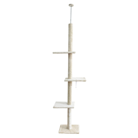 4Paws Cat Tree Scratching Post House Furniture Bed Luxury Plush Play 230cm - Beige