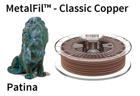 Copper-filled PLA based filament MetalFil 2.85mm Classic Copper 750 gram 3D Printer Filament