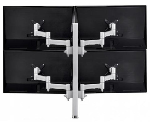 Atdec AWM Quad monitor arm solution - 460mm articulating arms - 750mm post - heavy duty clamp - silver