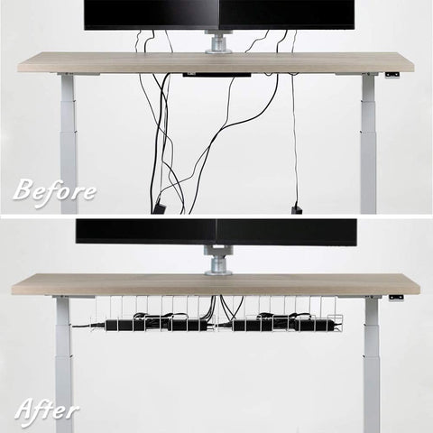 2 Pack Under Desk Cable Management Tray, White