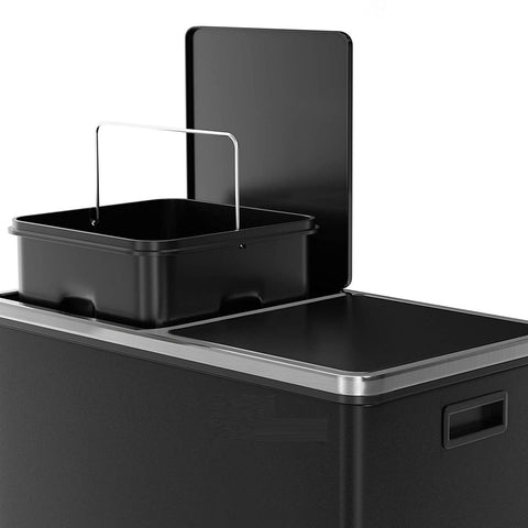 Kitchen Dual Recycling Bin 30L, Black