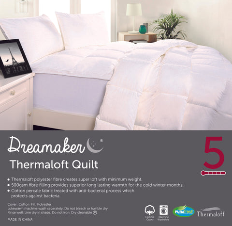 Dreamaker Thermaloft Quilt 500Gsm Queen Bed