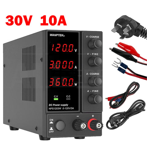 30V 10A DC Adjustable Power Supply kaiweets Variable Lab Bench Digital Display