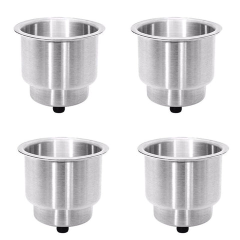4PCS Stainless Drink Cup Holder Insert for Boat/Car/Truck RV/Camper/Yacht/Sofa