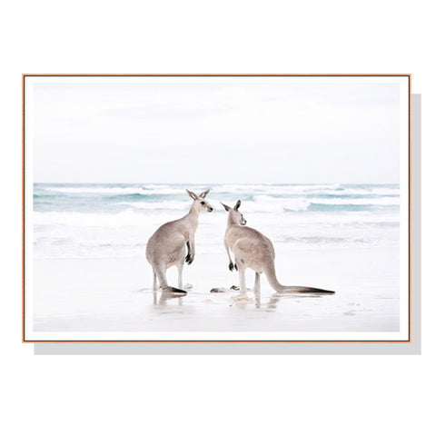 70cmx100cm Kangaroo Wood Frame Canvas Wall Art