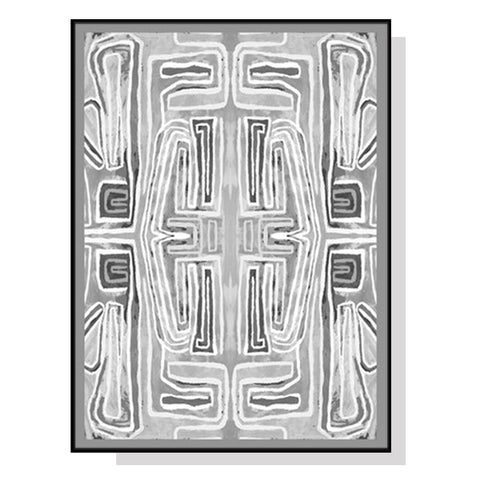 70cmx100cm Abstract Mountain Black Frame Canvas Wall Art