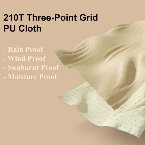 Large Space Luxury Frog Hexagonal Tent 5-8 Person Double Layer - Khaki